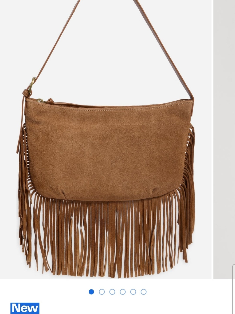 Lucky Brand Suede Fringe Shoulder Bag - Brown
